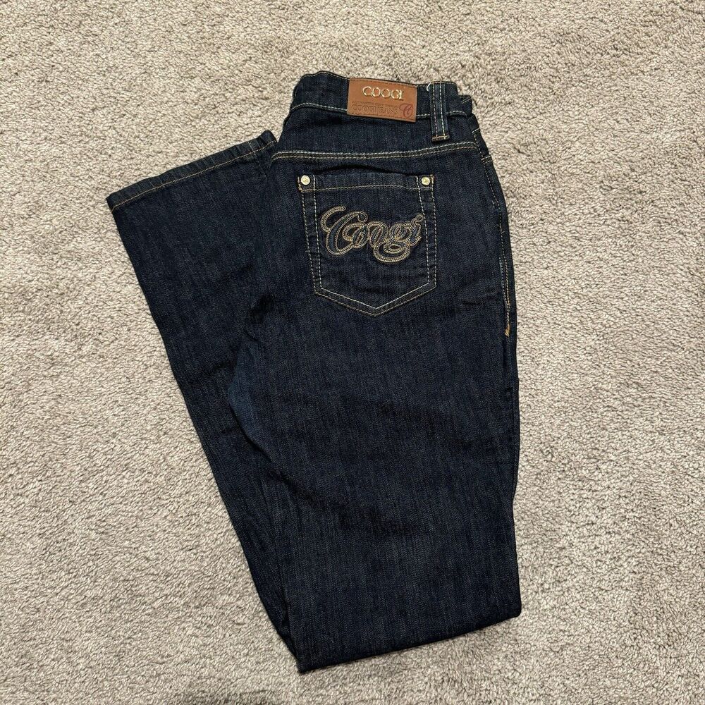 Vintage Y2K COOGI Low Rise Jeans Women’s 29x31 Golden Embroidered Logo